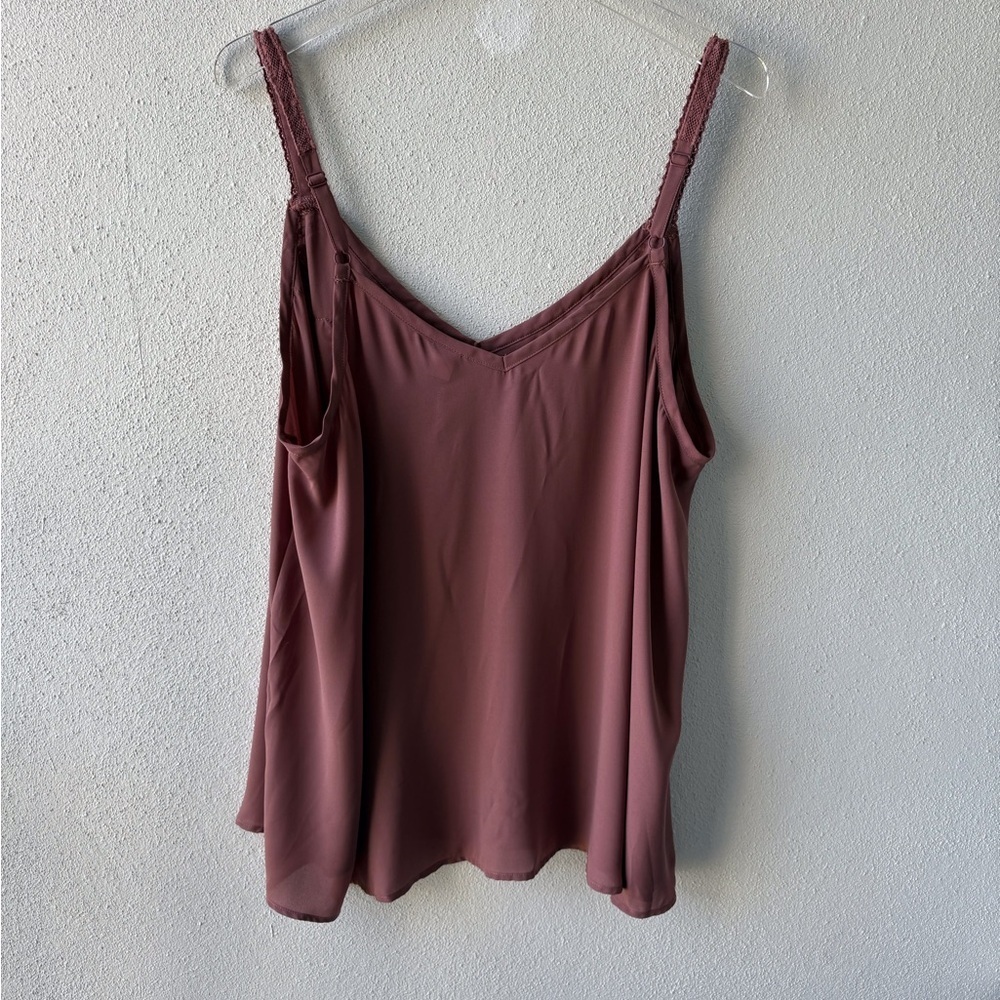Torrid Crochet V Neck Mauve Size 2X Adjustable Straps Top - Picture 3 of 11